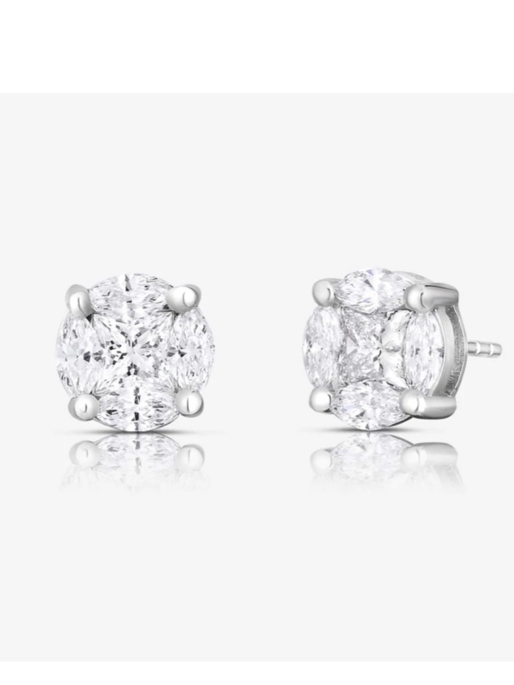 Ring Concierge Round Illusion Diamond Earrings - size M